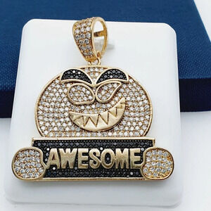 "14K Gold Plated Cubic Zircon Pendant, INUS1BR212